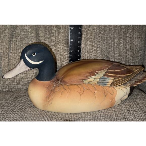 Andrea by Sadek Blue-Winged Teal Duck Figurine Decoy 12” Hand Painted Vintage - Picture 8 of 8